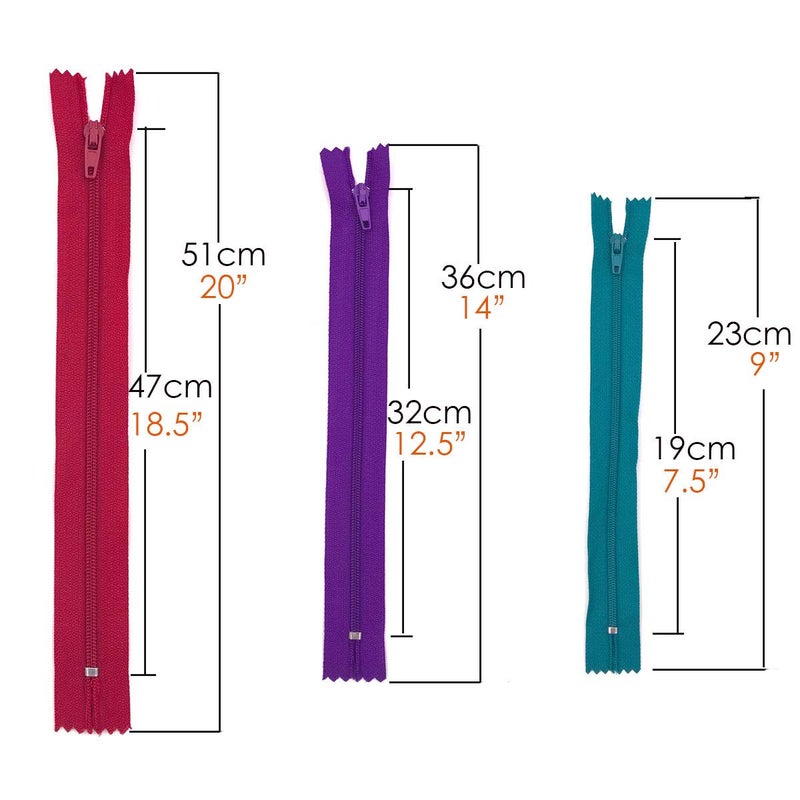 YUEDI 75pcs 20 Inch 14 Inch and 9 Inch Mixed Size Nylon Coil Zipper Bulk with Zipper Presser Foot for Sewing Craft(25 Color Zippers) - Image 5